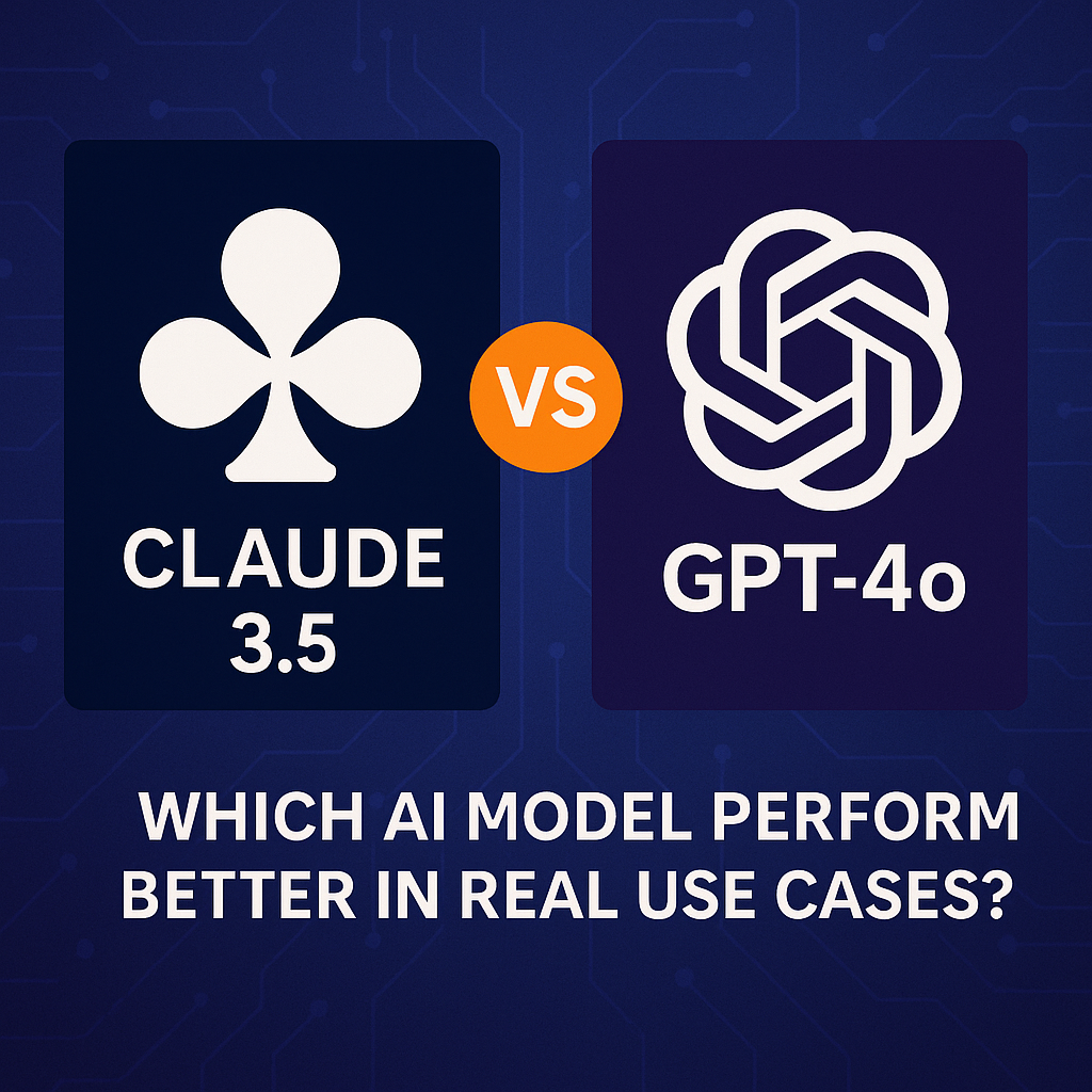 Comparison graphic of Claude 3.5 and GPT-4o highlighting performance in real-world AI use cases